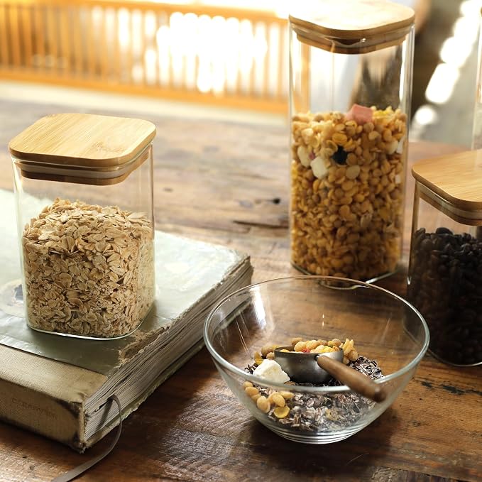 LIBWYS 8-Pack Square Glass Storage Jars - Image 3