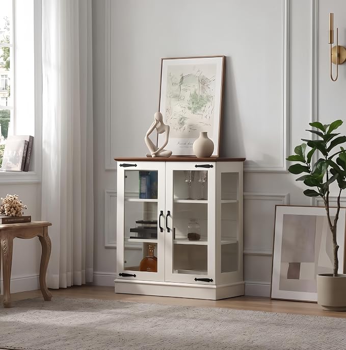 FOREST GRAVITY 31.5'' Small Display Buffet Cabinet by ForestGravity