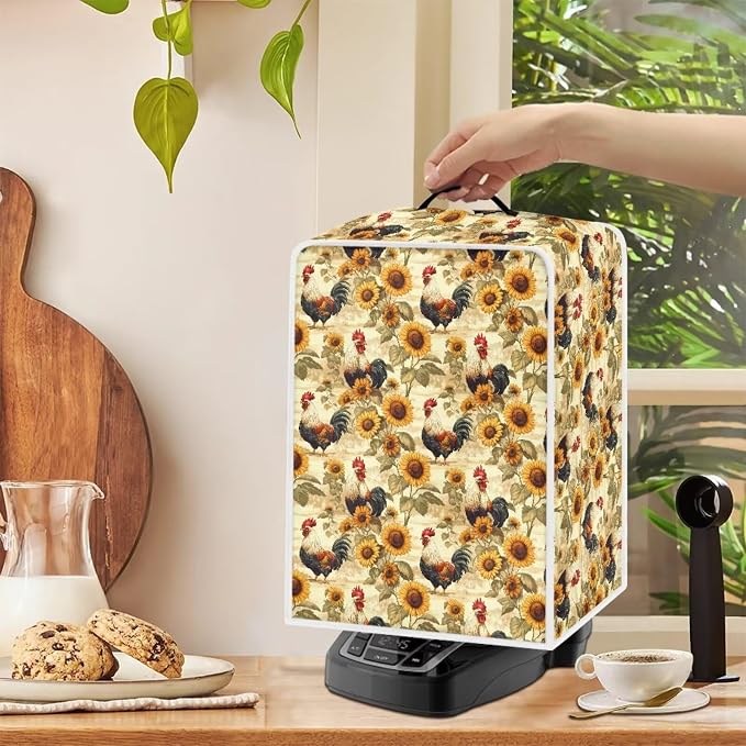 Rooster Sunflower Coffee Machine Dust Cover Compatible - Image 4