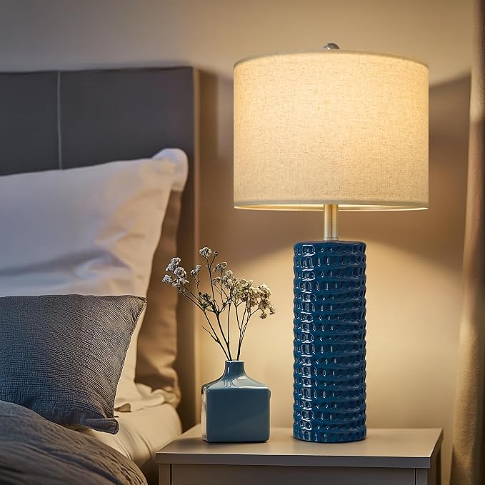 PORTRES 24.75" Modern Accent Ceramic Table Lamp Set of 2 - Image 3