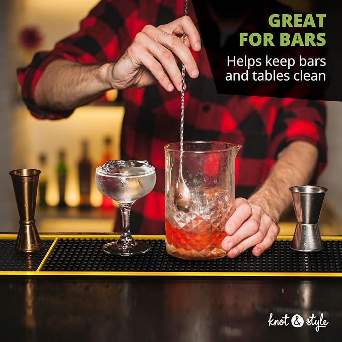 Gold Bar Mats 2 Pack – 24"x3" Slim Rubber Bar Rail & Spill Mat - Image 5