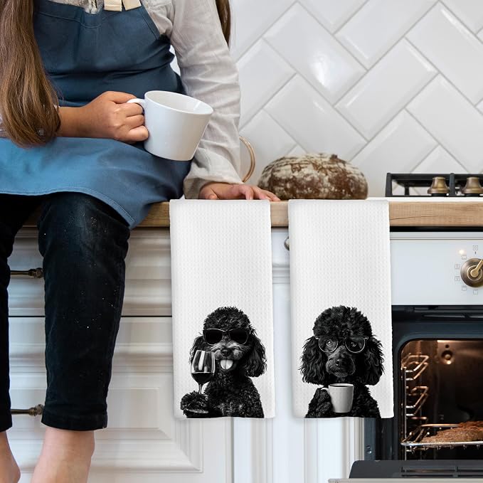 Funny Labradoodle Kitchen Towels Set of 2, Funny Dog Kitchen Accessories - Image 3