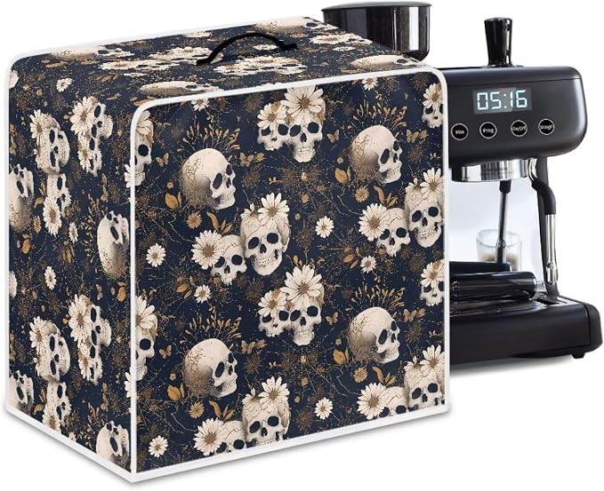 Skull Daisy Coffee Machine Dust Cover Waterproof Universal Barista Express by Unknown