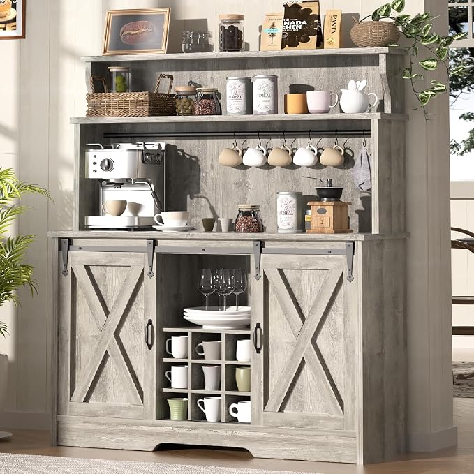 BestHaped Farmhouse Coffee Bar Cabinet by Unknown