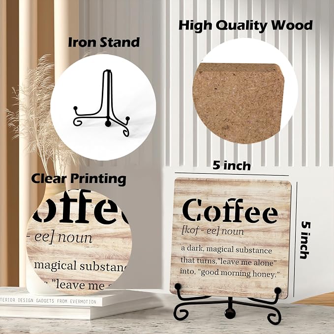 Coffee Bar Decor For Bar, Funny Cute Coffee Signs For Station Cafe Shop - Image 2
