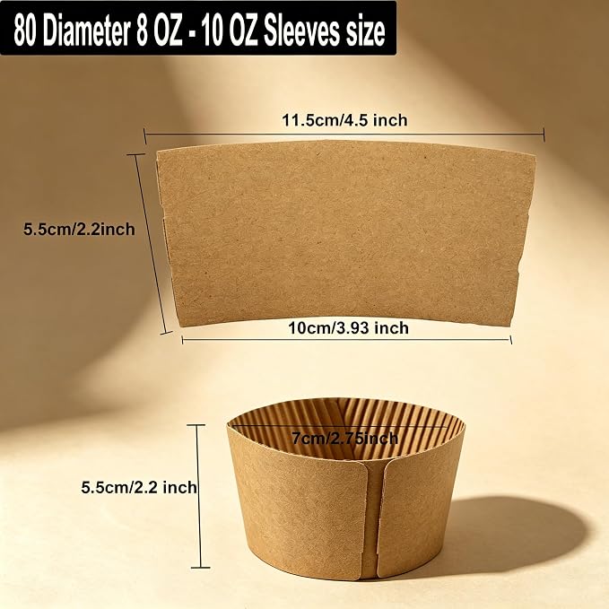 EchoDone 8 oz Disposable Coffee Cup Sleeves - Image 2