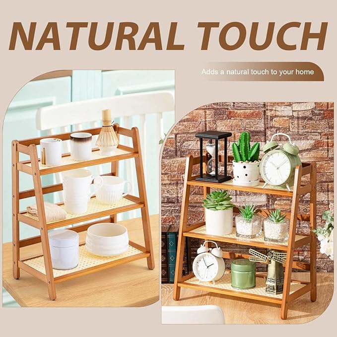 Yalikop 3 Tier Matcha Station Shelf Bamboo Coffee Mug Stand Countertop Storage - Image 5