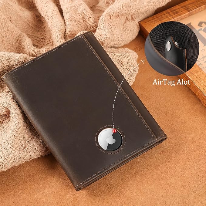 Polare Full Grain Leather Pilot Wallet Passport Holder RFID Blocking Tri-fold - Image 3