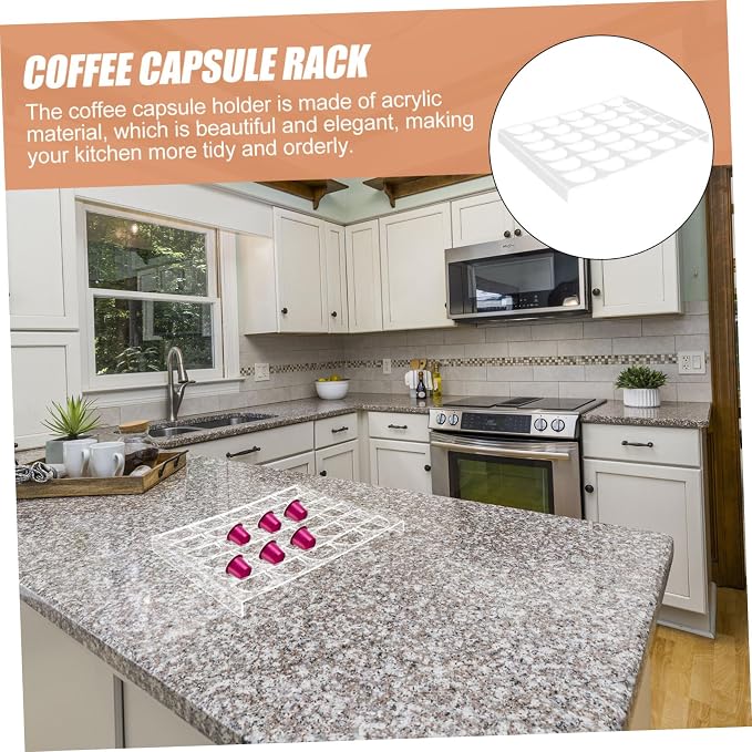 Lurrose Coffee Capsule Holder Rack Acrylic Espresso Capsule Organizer - Image 5