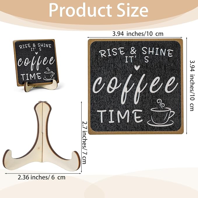 Wooden Coffee Bar Sign Coffee Bar Decor Coffee Bar Decorations Black White - Image 2