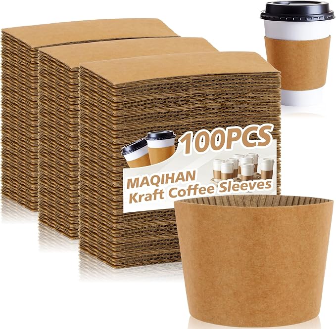 MAQIHAN 100PCS Coffee Cup Sleeves by MaqiIhanCustomOfficial