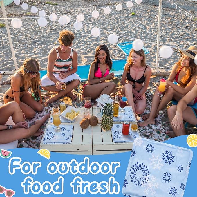 Reallnaive 4 Pcs Cooling Mat for Food Reusable Freezable Ice Mat for Buffet - Image 3
