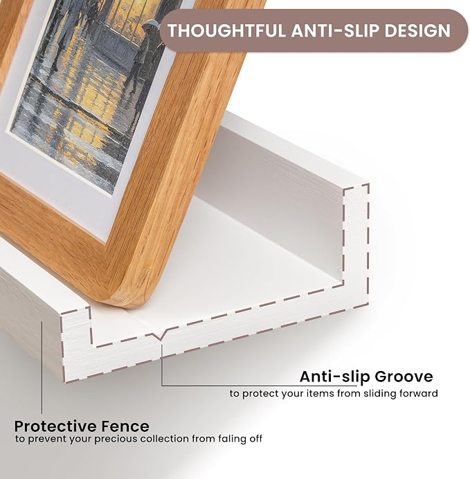 Acovy Long Floating Shelves for Wall, 55 inch Solid Wood Picture Ledge Shelf - Image 5