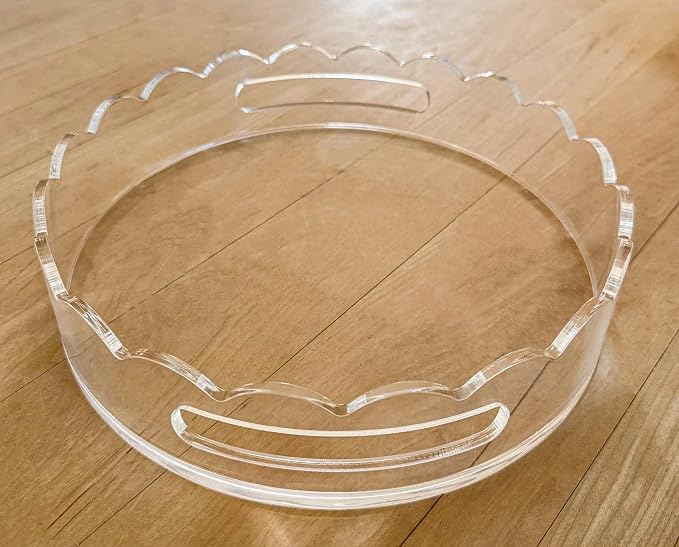 GRAHAM DESIGN 10″ Scalloped Round Acrylic Tray - Image 6