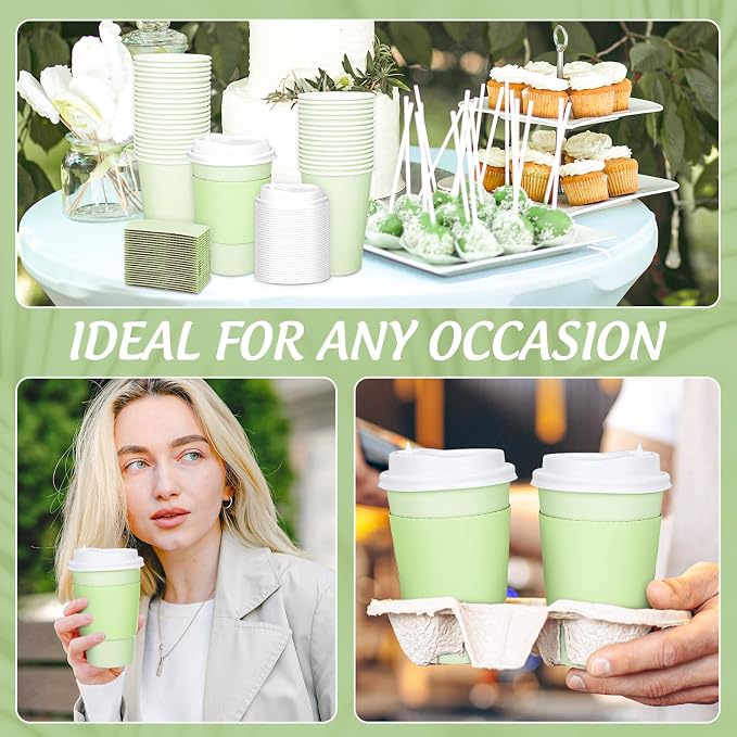 JarThenaAMCS 50Pcs St. Patrick's Day Green Disposable Coffee Cups - Image 7