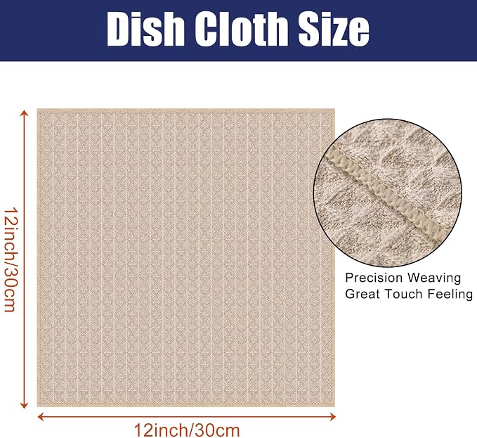 Homaxy Microfiber Waffle Weave Kitchen Dish Cloths, 12 x 12 Inch Ultra - Image 2