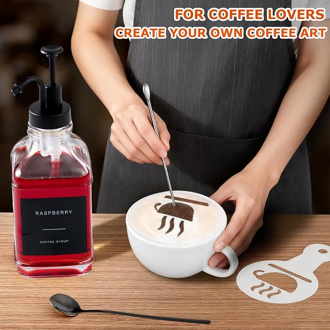 Coffee Syrup Dispenser for Bar, Glass Syrup Bottle - Image 3