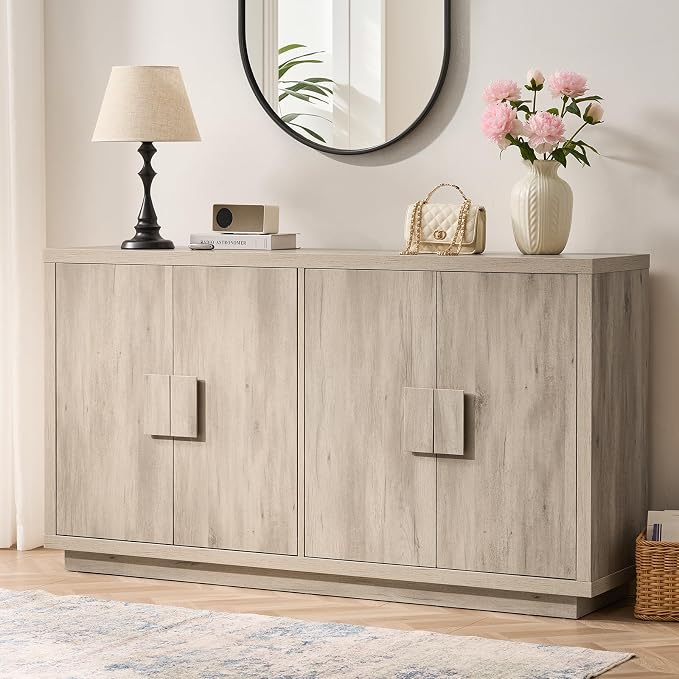 ONBRILL Buffet Cabinet with Storage, Wooden Kitchen Coffee Bar Credenza Storage - Image 8