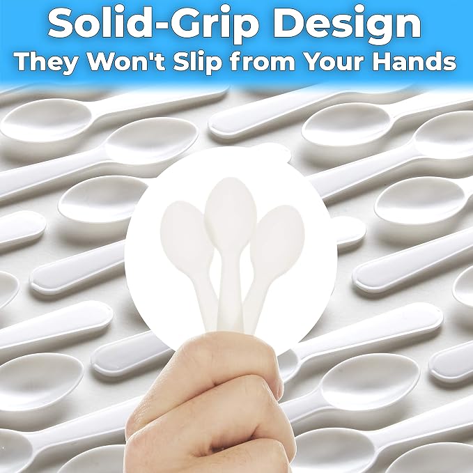 Extra Sturdy, BPA Free 500ct Plastic Tasting Spoons. Disposable Mini Tasters - Image 3
