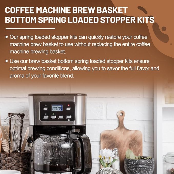 Coffee Replacement Brew Basket Spring Loaded Stopper Kits - Image 4