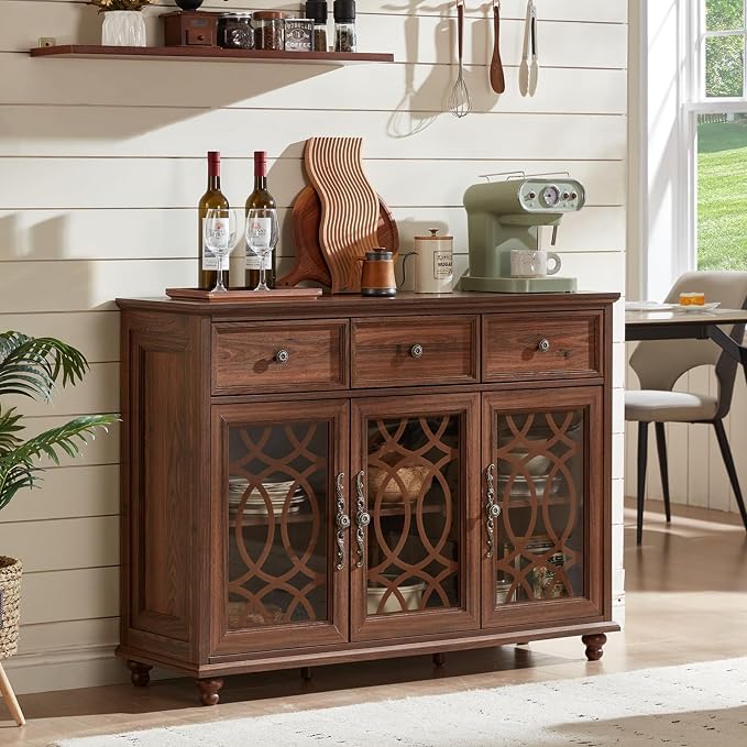 Joaxswe Farmhouse Sideboard Buffet Cabinet Set of 2 - Image 2