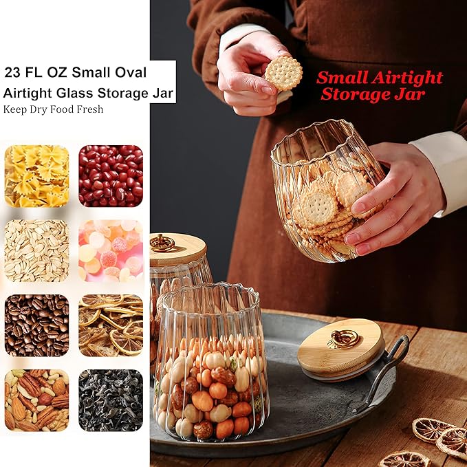 FANTESTICRYAN Glass Coffee Nuts Canister Airtight Storage Jar Petal Decorative - Image 4