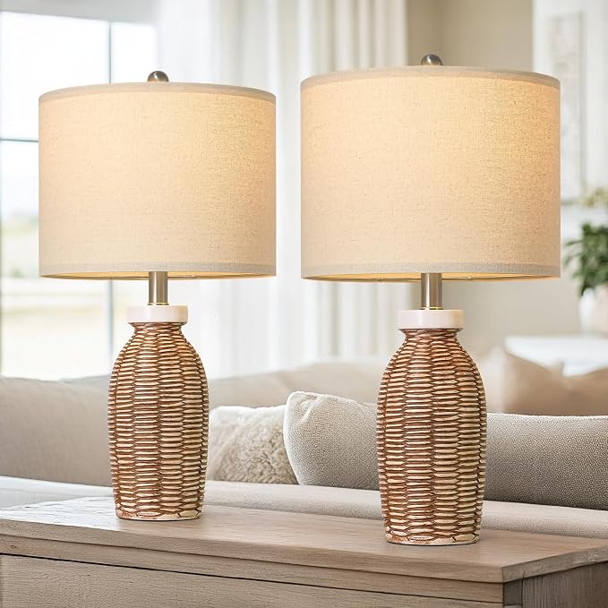 22.75" Table Lamps for Living Room Small Lamps for Bedroom Bedside Lamps Set of - Image 6