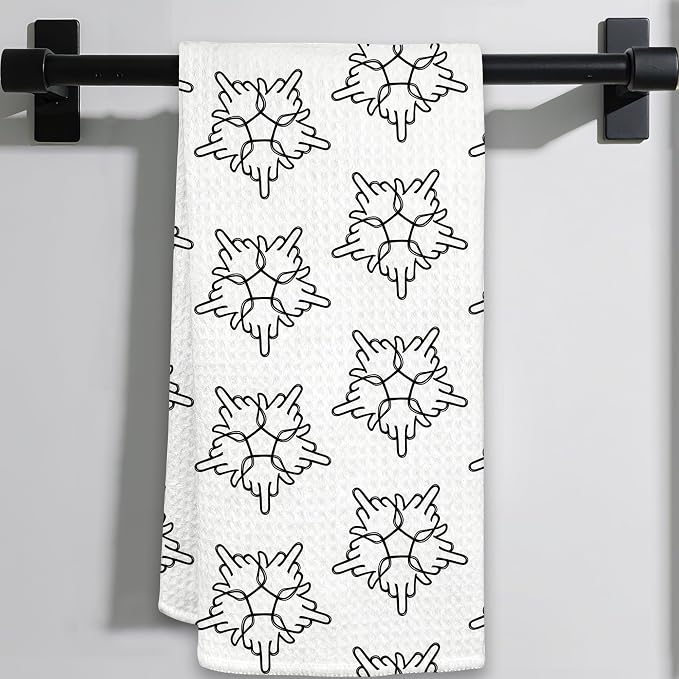 Funny Hidden Message Kitchen Towel, Dark Humor Hand Towel by Unknown