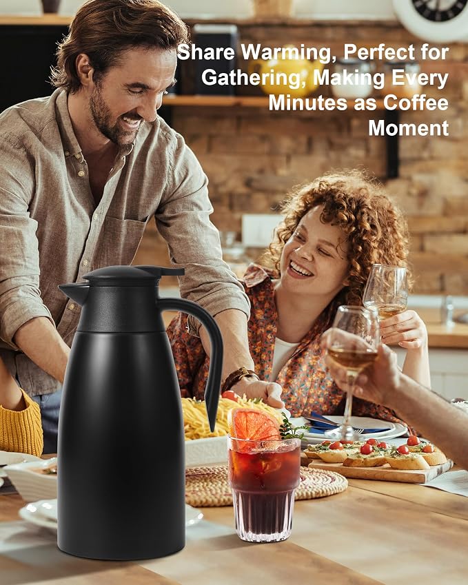 70oz Thermal Coffee Carafe for keeping hot, Updated Carafes for hot liquid - Image 9