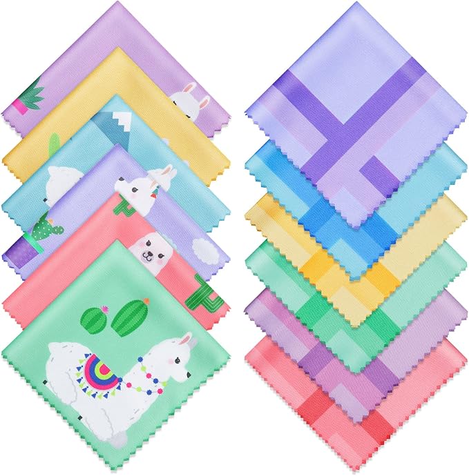 Weewooday 18 Pack Glasses Cleaning Cloth Cute Llama Cactus Design Microfiber by Weewooday