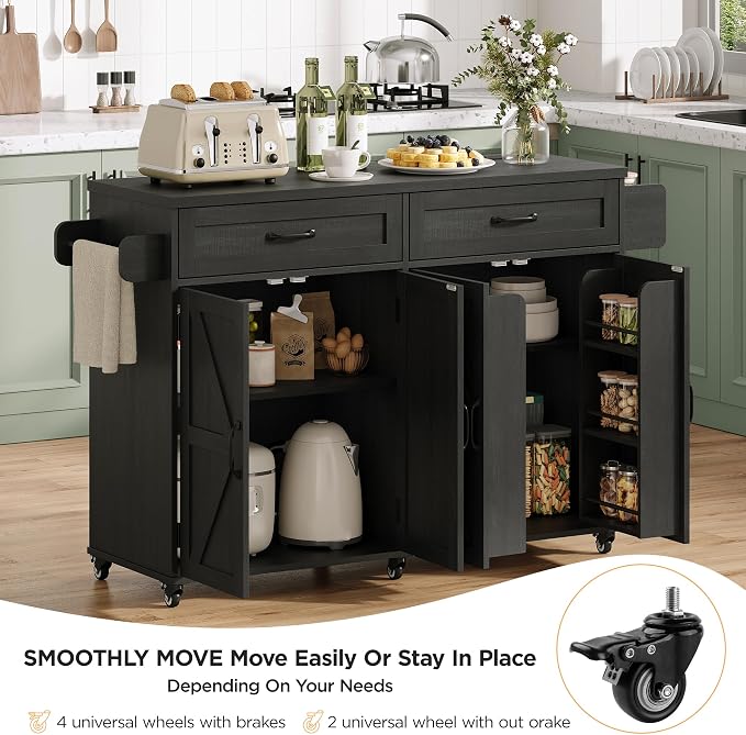 Mobile Kitchen Island, Kitchen Island Cart - Image 3