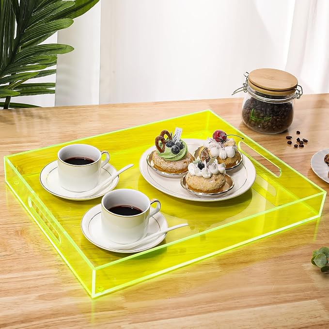 Large Acrylic Tray Ottoman Coffee Table Tray - Image 5