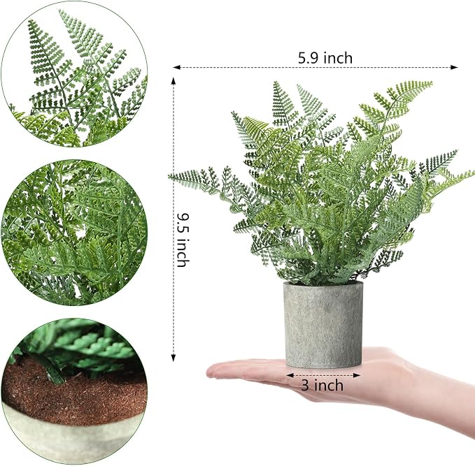 FAVOWREATH 2 Pack Small Fake Plants Potted Artificial Plants Indoor - Image 2