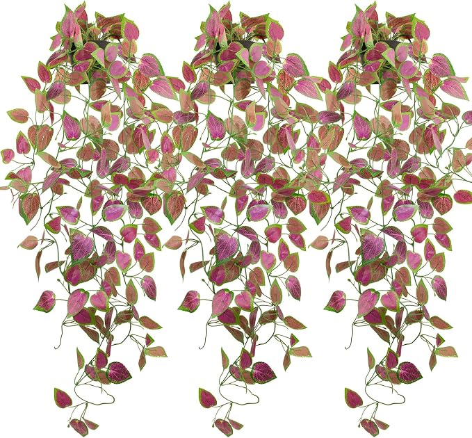 LOYWREE 3 Pack Artificial Purple Ivy Hanging Vine Plants by Unknown