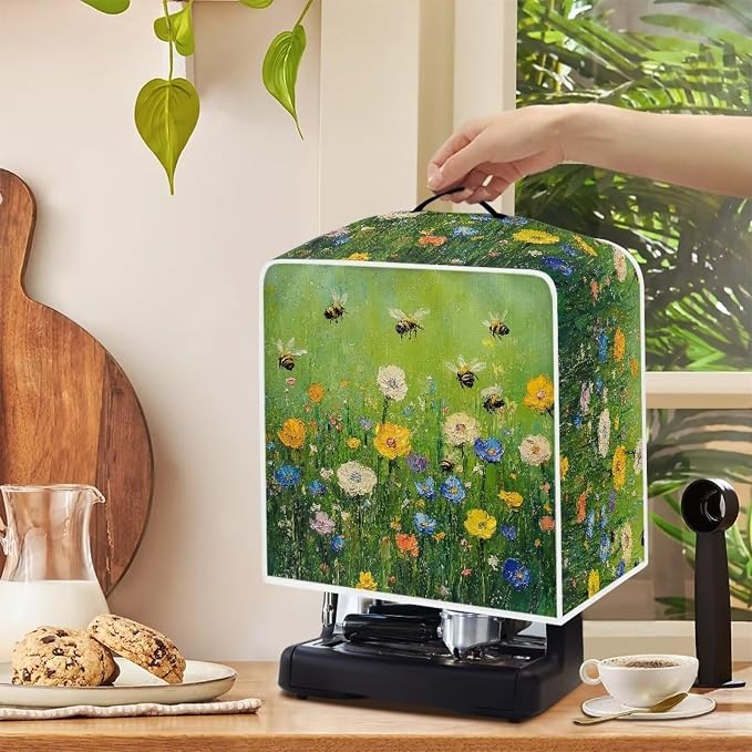 Flower Bee Design Coffee Machine Covers - Image 4