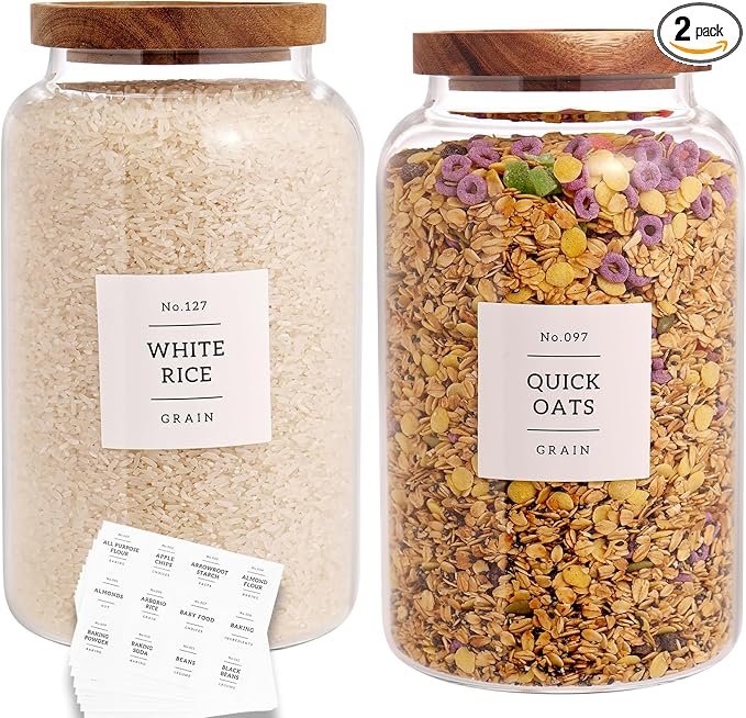 CZHQSMZ Set of 2 Large Glass Jar by CZHQSMZ