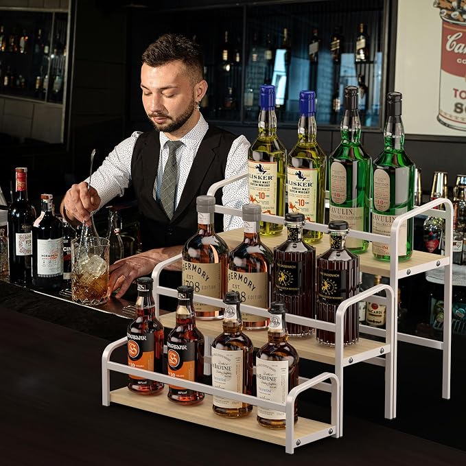 Coffee Syrup Organizer 3-Tier, 12 Bottles Capacity Coffee Syrup Rack, Syrup - Image 6