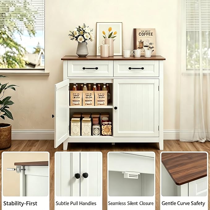 Bealife 32" Buffet Cabinet, Kitchen Island - Image 5