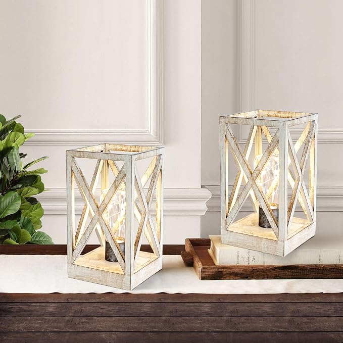 WINGBO 2 Pack Retro Battery Powered Table Lamps, Battery Operated Cordless Lamp - Image 2