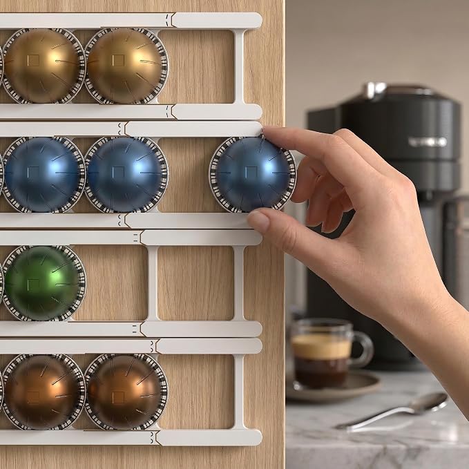 Adhesive Coffee Pod Holder for Nespresso VertuoLine, Holds 20 Capsules - Image 5