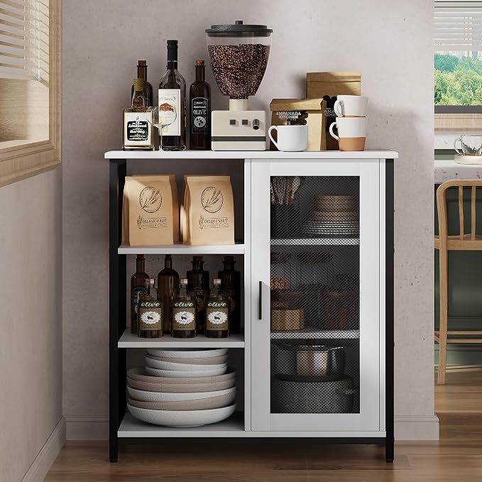 LVSOMT Mini Coffee Bar Cabinet for Home Kitchen, 27.5'' Coffee Stand Station - Image 3