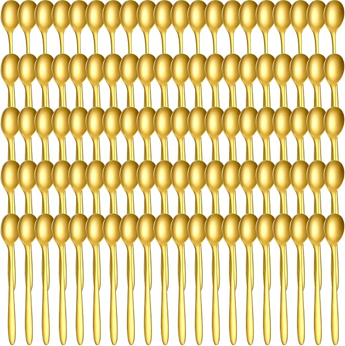 100 Pcs Demitasse Espresso Spoons Stainless Steel Bulk, 4.33'' Small Mini by Meanplan