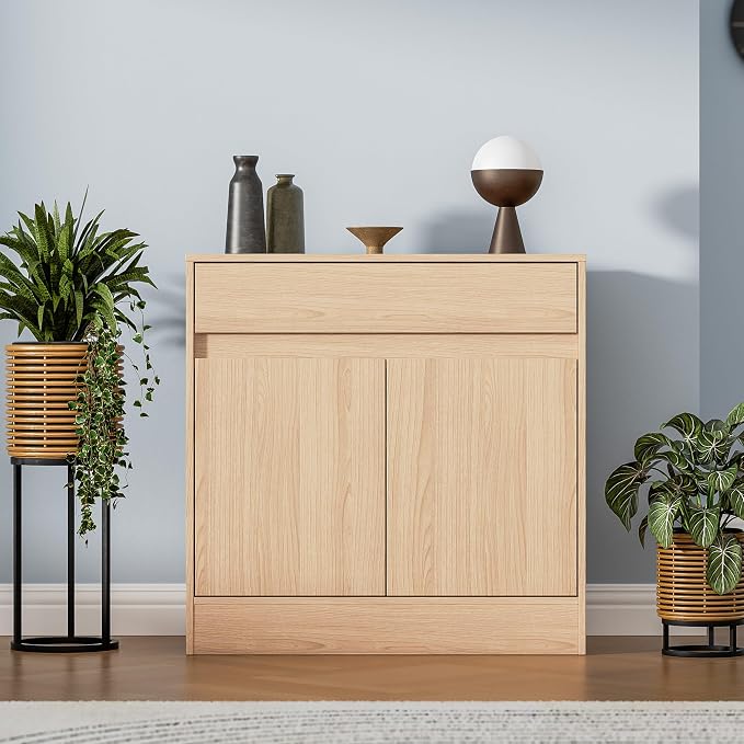Housoul Buffet Cabinet with 2 Doors and Drawer, Coffee Bar Cabinet with - Image 4