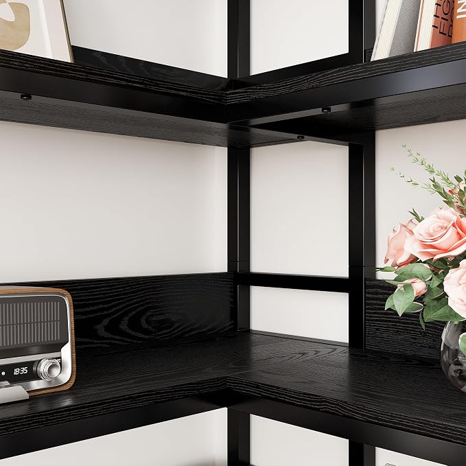 IRONCK Corner Bookshelf 6 Tiers, Industrial Corner Bookcase - Image 6
