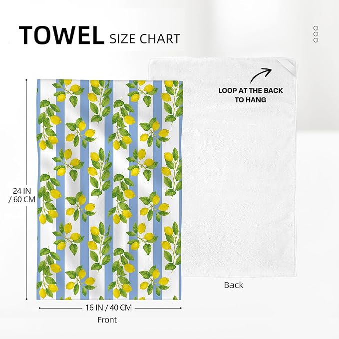 Lemon Kitchen Towels for Summer Kitchen Decor, Decorative Dish Towels Set of 2 - Image 2
