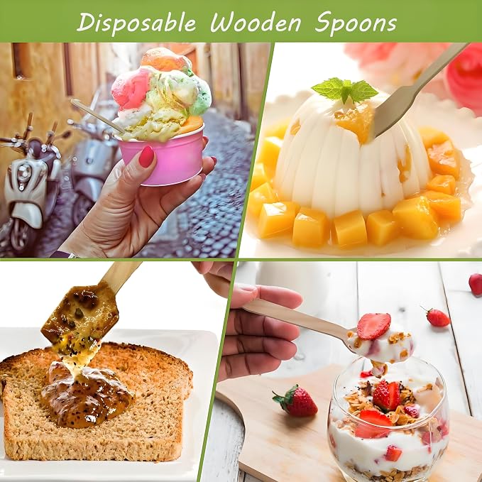 200 Pcs Wooden Ice Cream Spoons - Image 4