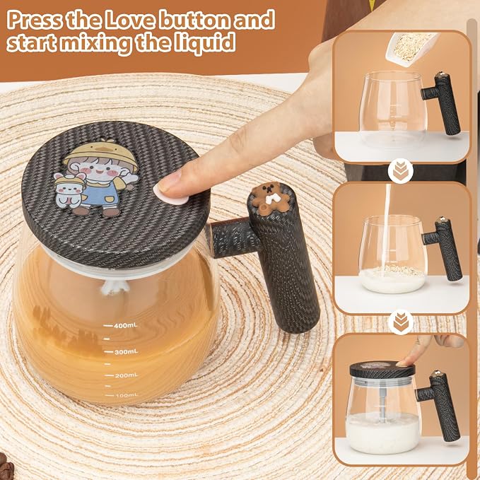 Self Stirring Mug With Lid, Self Mixing Cup, Electric High Speed Blender Mug - Image 5