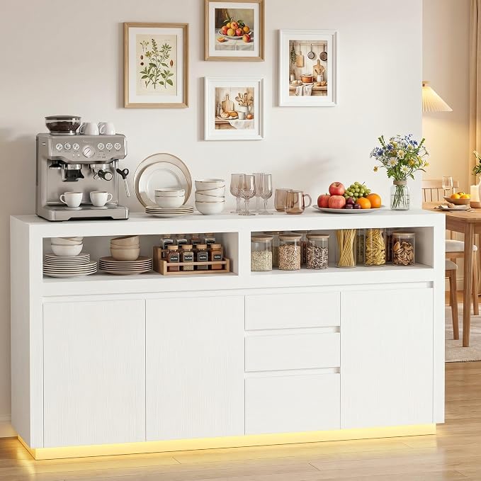 FOTOSOK 63" Sideboard Buffet Cabinet by FOTOSOK