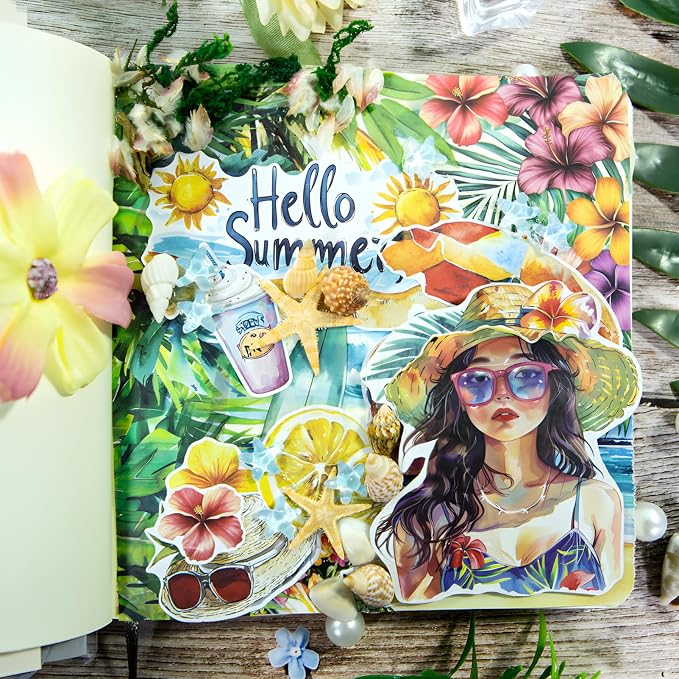 Snycler Hello Summer Theme Sticker Scrapbooking Supplies - Image 5