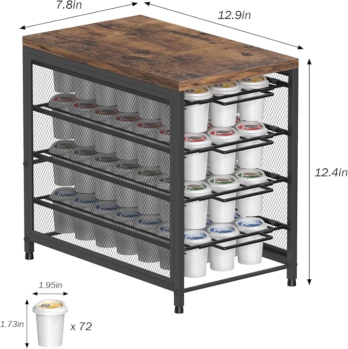 Coffee Pod Drawer for K Cups, 72 K-Cup Capacity Storage Organizer, 4-Tier - Image 3